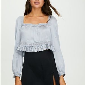 Aritzia Sunday Best May Day Blouse - BLACK - S